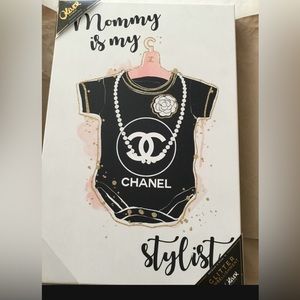 Chanel baby canvas print black and white Oliver gal